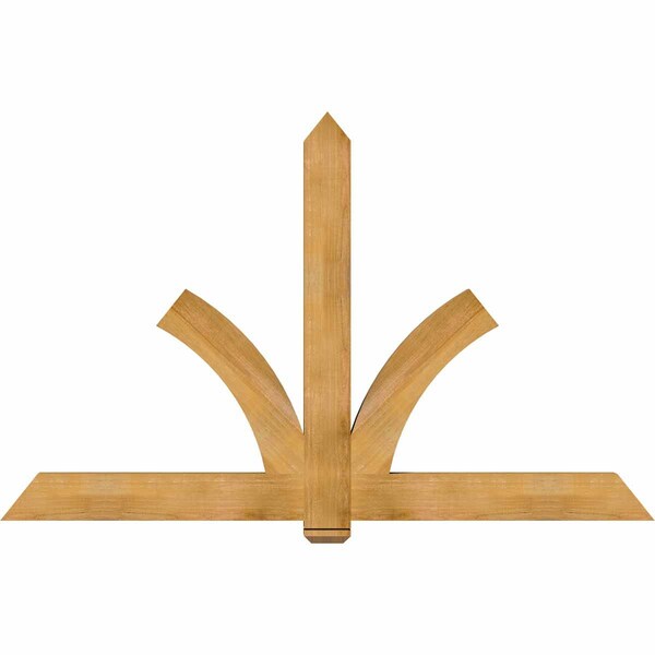 Ekena Millwork Redmond Rough Sawn Timber Gable Bracket, Western Red Cedar, 84"W x 53"H x 4"D x 6"F, 15/12 Pitch GBW084X53X0406RED00RWR - main